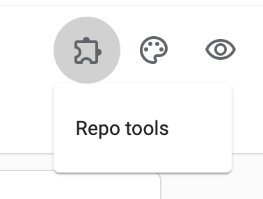 The Repo tools add-on menu in the form editor